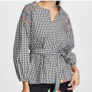 Madewell checker blouse size L